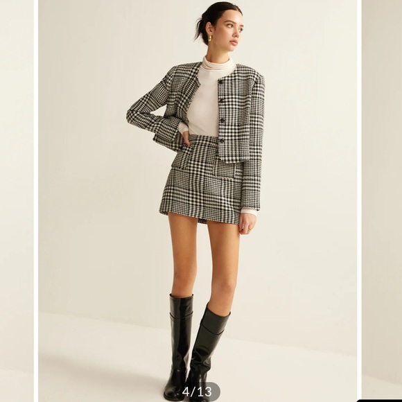 Commense Wool-Blend Checked Mini Skirt - Picture 8 of 8